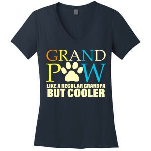 Grand Paw Like A Regular Grandpa But Cooler Women's V-Neck T-Shirt