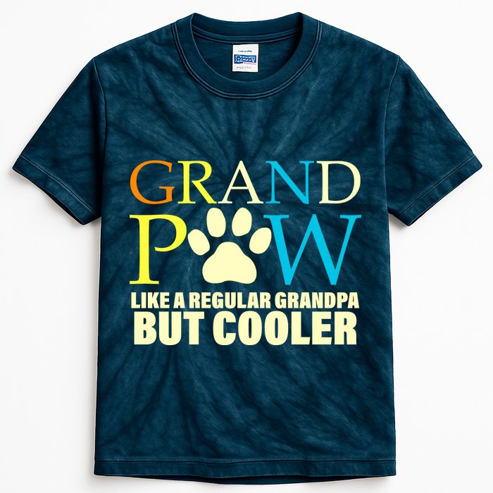 Grand Paw Like A Regular Grandpa But Cooler Kids Tie-Dye T-Shirt