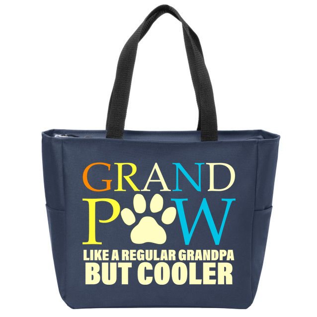 Grand Paw Like A Regular Grandpa But Cooler Zip Tote Bag