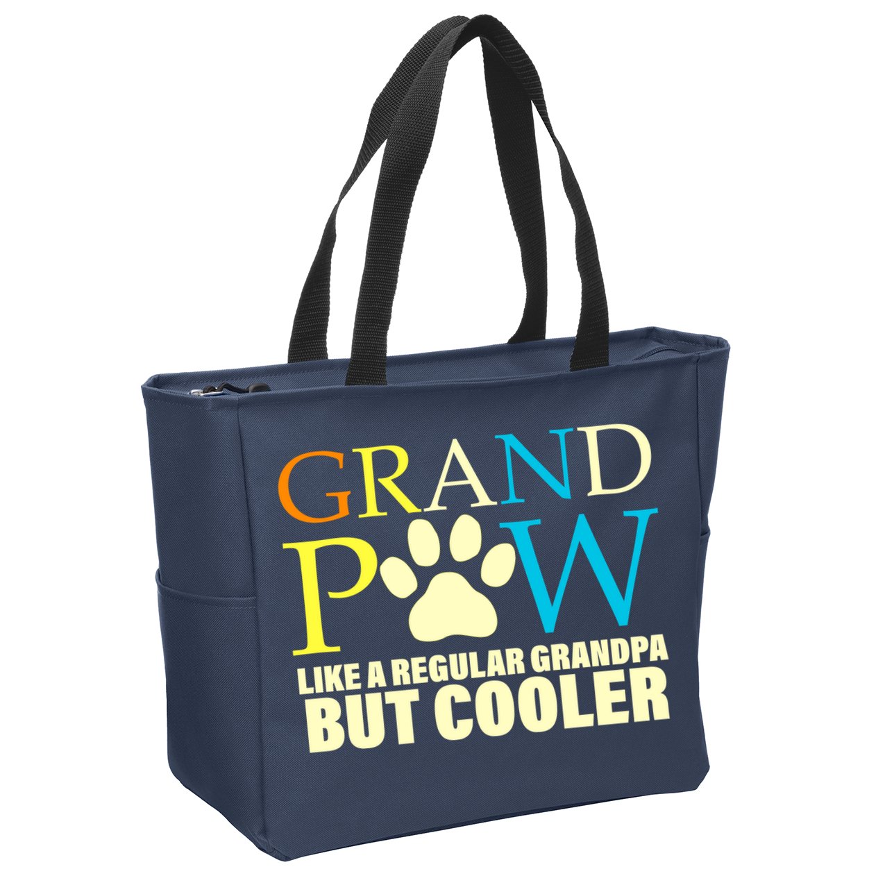 Grand Paw Like A Regular Grandpa But Cooler Zip Tote Bag