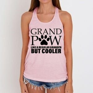 Grand Paw Like A Regular Grandpa But Cooler Women's Knotted Racerback Tank