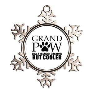 Grand Paw Like A Regular Grandpa But Cooler Metallic Star Ornament