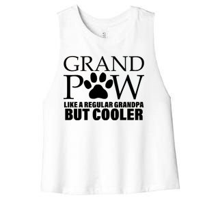 Grand Paw Like A Regular Grandpa But Cooler Women's Racerback Cropped Tank