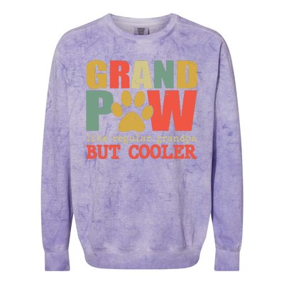 Grand Paw Like A Regular Grandpa But Cooler Vintage Colorblast Crewneck Sweatshirt