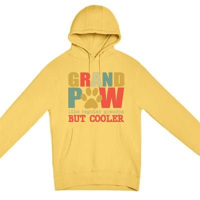 Grand Paw Like A Regular Grandpa But Cooler Vintage Premium Pullover Hoodie