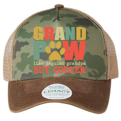 Grand Paw Like A Regular Grandpa But Cooler Vintage Legacy Tie Dye Trucker Hat