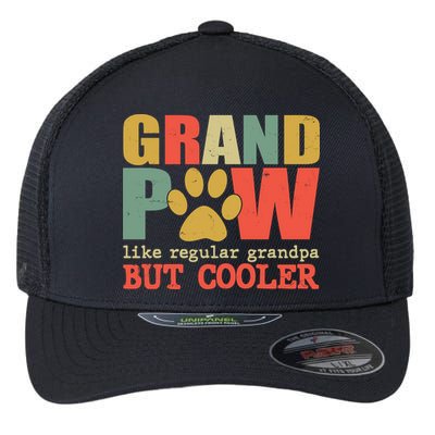 Grand Paw Like A Regular Grandpa But Cooler Vintage Flexfit Unipanel Trucker Cap