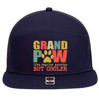 Grand Paw Like A Regular Grandpa But Cooler Vintage 7 Panel Mesh Trucker Snapback Hat