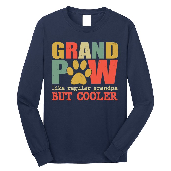 Grand Paw Like A Regular Grandpa But Cooler Vintage Long Sleeve Shirt