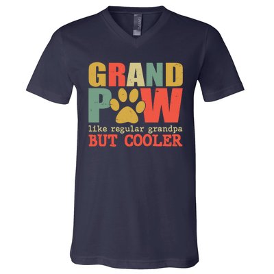 Grand Paw Like A Regular Grandpa But Cooler Vintage V-Neck T-Shirt