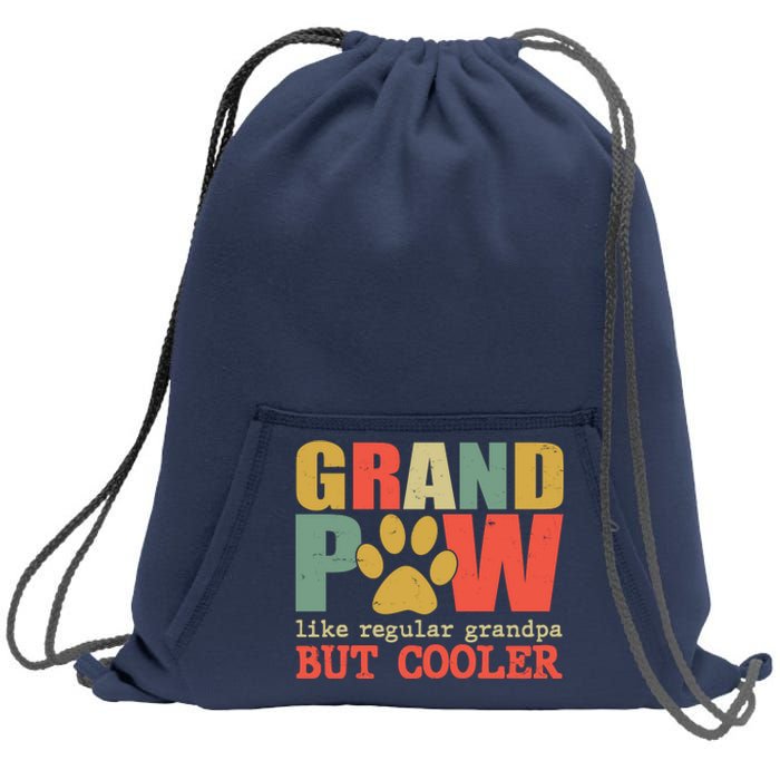 Grand Paw Like A Regular Grandpa But Cooler Vintage Sweatshirt Cinch Pack Bag