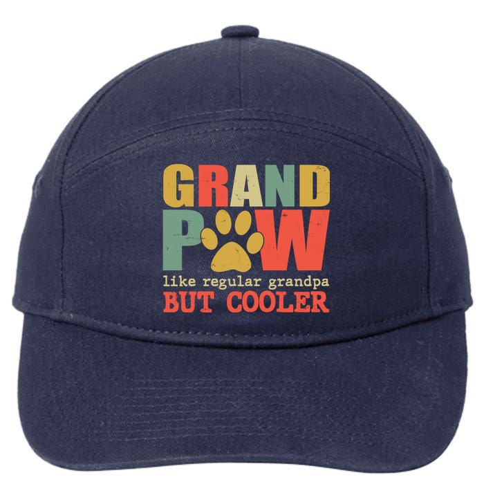 Grand Paw Like A Regular Grandpa But Cooler Vintage 7-Panel Snapback Hat