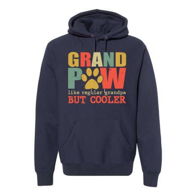 Grand Paw Like A Regular Grandpa But Cooler Vintage Premium Hoodie