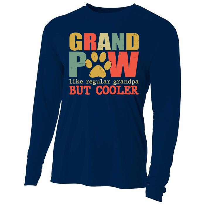 Grand Paw Like A Regular Grandpa But Cooler Vintage Cooling Performance Long Sleeve Crew