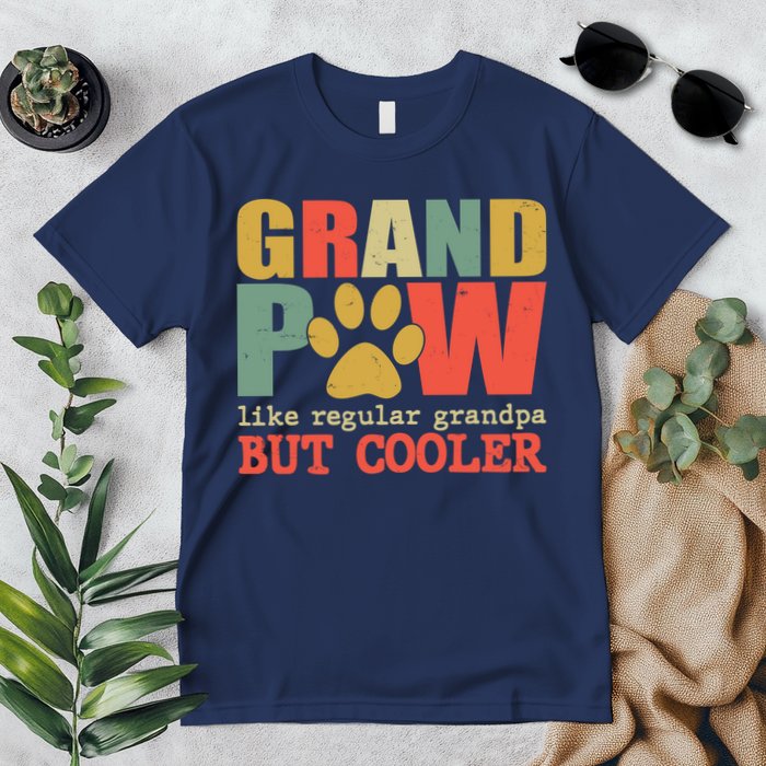 Grand Paw Like A Regular Grandpa But Cooler Vintage Premium T-Shirt