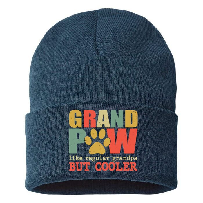 Grand Paw Like A Regular Grandpa But Cooler Vintage Sustainable Knit Beanie