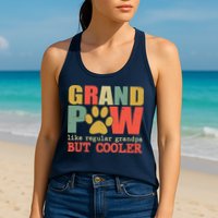 Grand Paw Like A Regular Grandpa But Cooler Vintage Womens Tank Top
