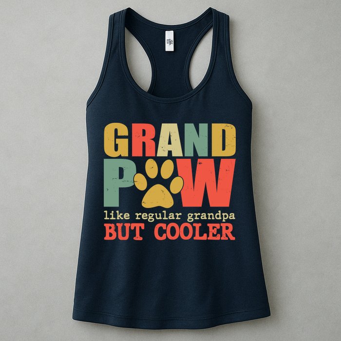 Grand Paw Like A Regular Grandpa But Cooler Vintage Womens Tank Top