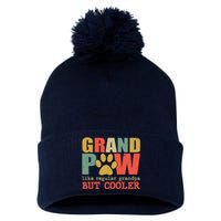 Grand Paw Like A Regular Grandpa But Cooler Vintage Pom Pom 12in Knit Beanie