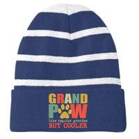 Grand Paw Like A Regular Grandpa But Cooler Vintage Striped Beanie with Solid Band