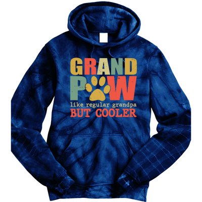 Grand Paw Like A Regular Grandpa But Cooler Vintage Tie Dye Hoodie