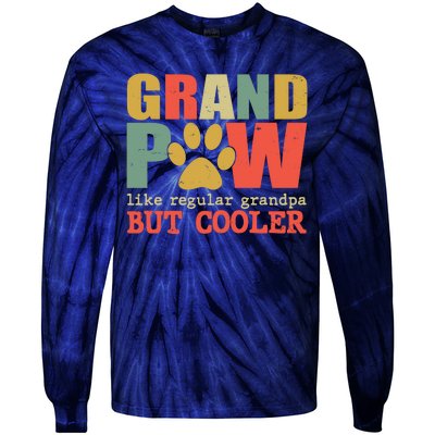 Grand Paw Like A Regular Grandpa But Cooler Vintage Tie-Dye Long Sleeve Shirt