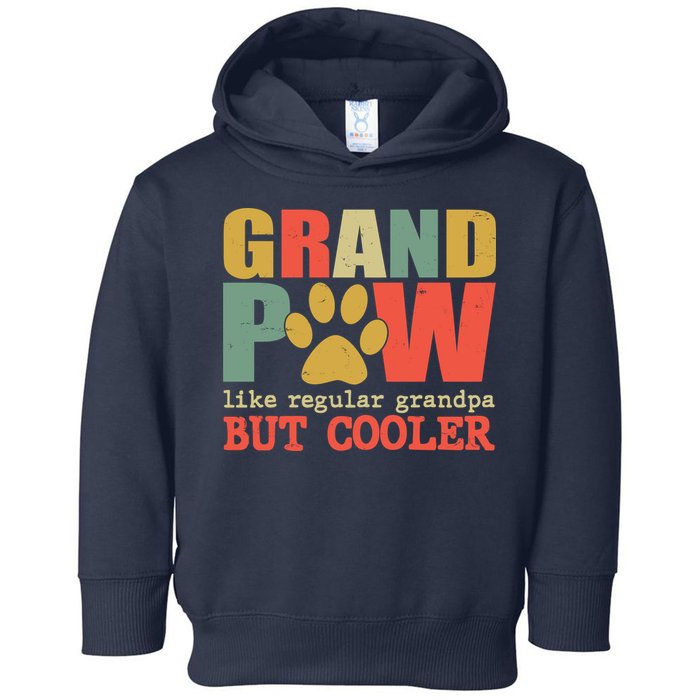 Grand Paw Like A Regular Grandpa But Cooler Vintage Toddler Hoodie