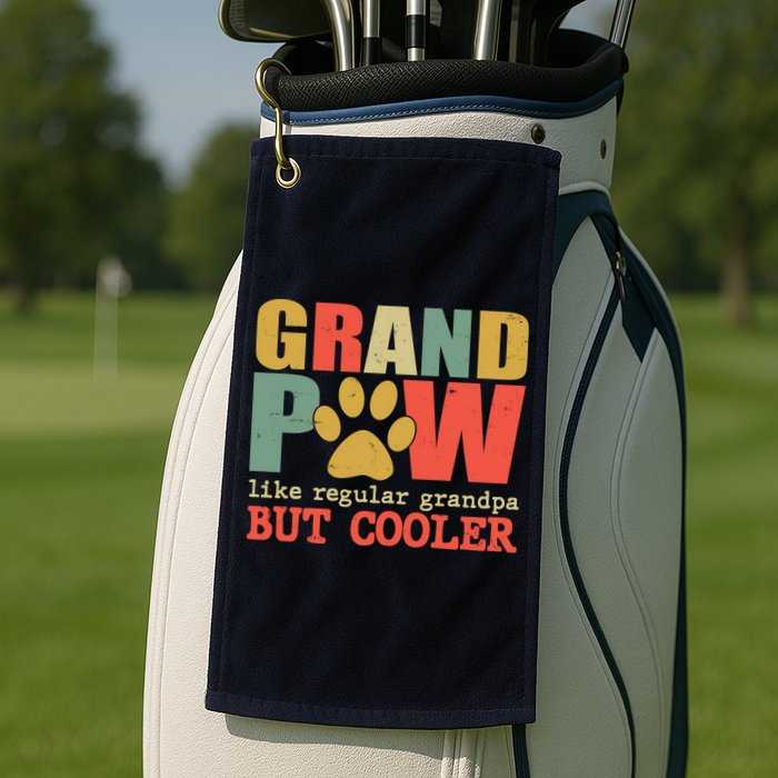 Grand Paw Like A Regular Grandpa But Cooler Vintage Golf Towel