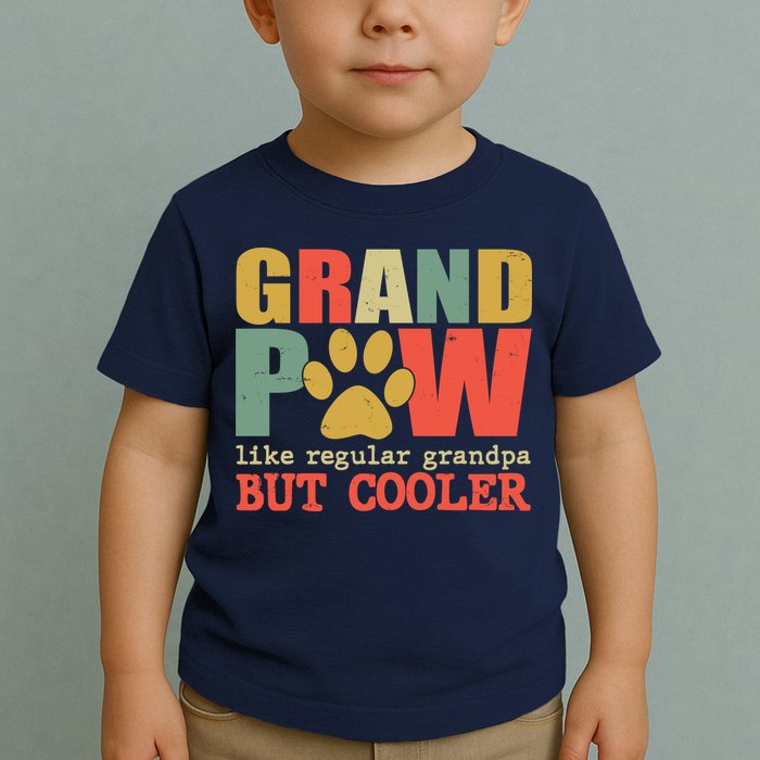 Grand Paw Like A Regular Grandpa But Cooler Vintage Toddler T-Shirt
