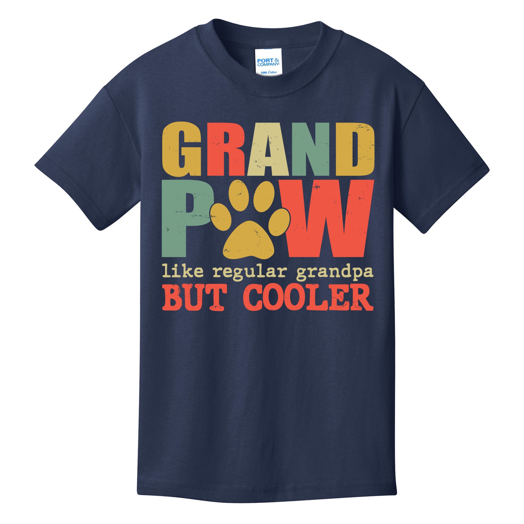 Grand Paw Like A Regular Grandpa But Cooler Vintage Kids T-Shirt