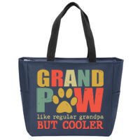 Grand Paw Like A Regular Grandpa But Cooler Vintage Zip Tote Bag