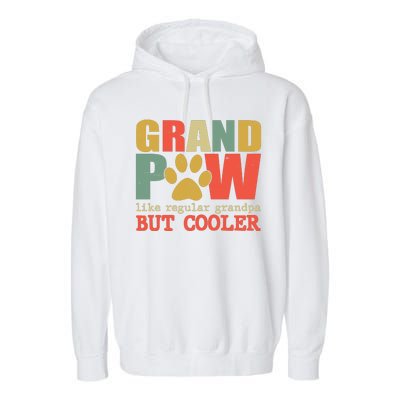 Grand Paw Like A Regular Grandpa But Cooler Vintage Garment-Dyed Fleece Hoodie