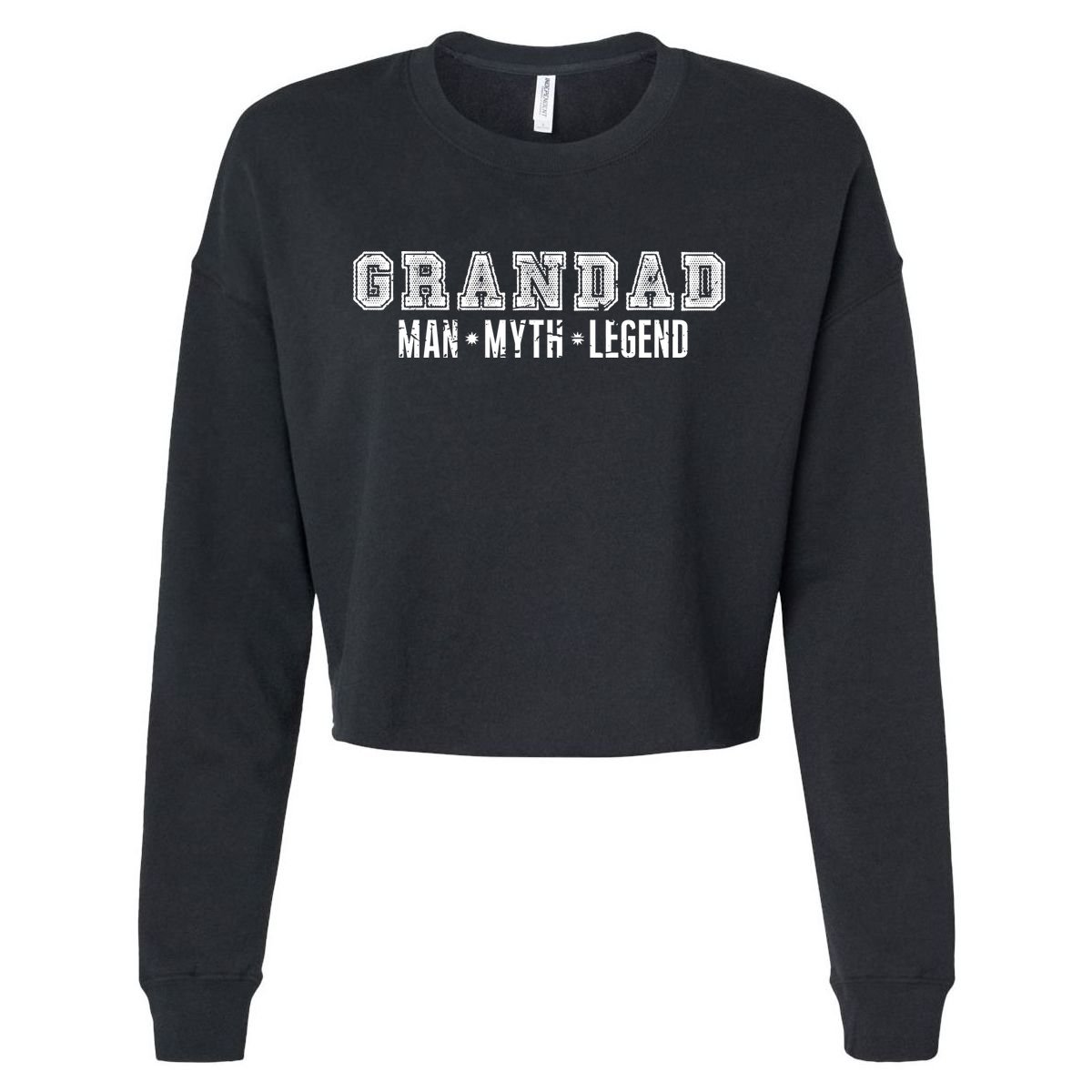 Granddad Man Myth Legend Cropped Pullover Crew
