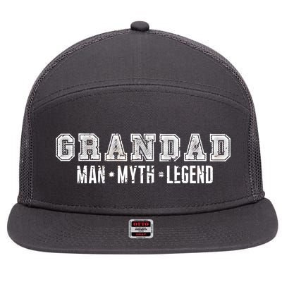 Granddad Man Myth Legend 7 Panel Mesh Trucker Snapback Hat