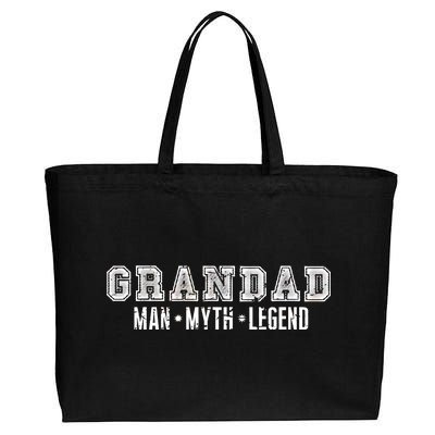 Granddad Man Myth Legend Cotton Canvas Jumbo Tote