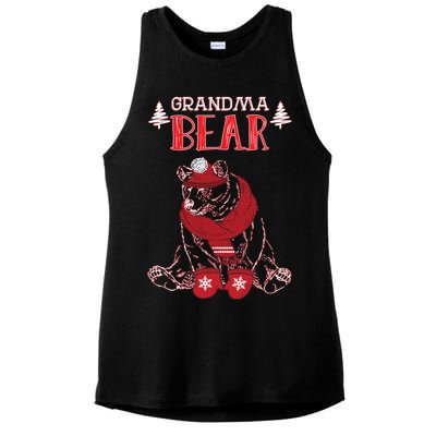 Grandma Bear Christmas Santa Family Matching Pajamas Ladies PosiCharge Tri-Blend Wicking Tank