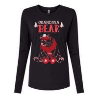 Grandma Bear Christmas Santa Family Matching Pajamas Womens Cotton Relaxed Long Sleeve T-Shirt