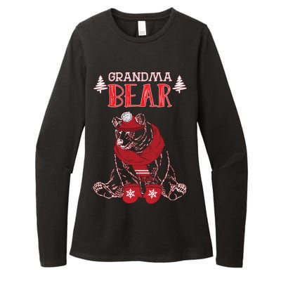 Grandma Bear Christmas Santa Family Matching Pajamas Womens CVC Long Sleeve Shirt