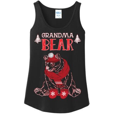 Grandma Bear Christmas Santa Family Matching Pajamas Ladies Essential Tank