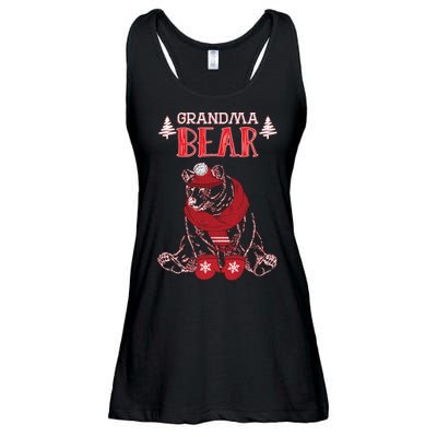 Grandma Bear Christmas Santa Family Matching Pajamas Ladies Essential Flowy Tank