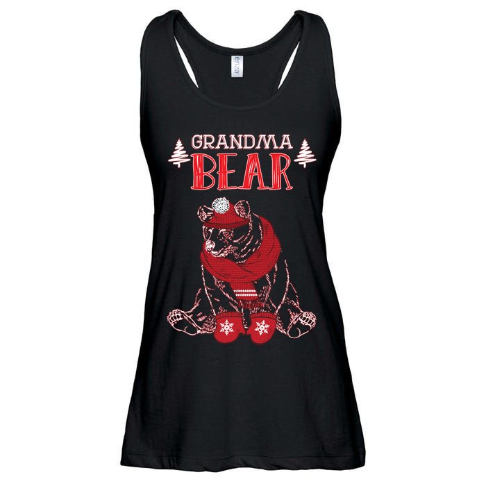 Grandma Bear Christmas Santa Family Matching Pajamas Ladies Essential Flowy Tank