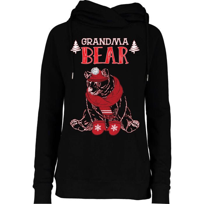 Grandma Bear Christmas Santa Family Matching Pajamas Womens Funnel Neck Pullover Hood