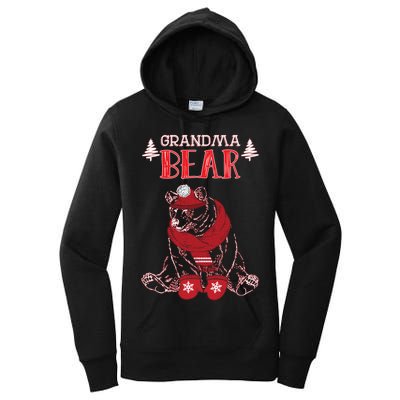 Grandma Bear Christmas Santa Family Matching Pajamas Women's Pullover Hoodie