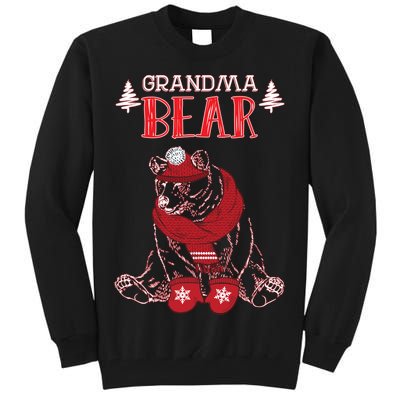 Grandma Bear Christmas Santa Family Matching Pajamas Tall Sweatshirt