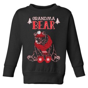 Grandma Bear Christmas Santa Family Matching Pajamas Toddler Sweatshirt