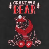 Grandma Bear Christmas Santa Family Matching Pajamas Hat