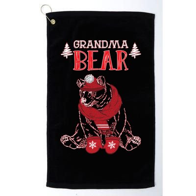 Grandma Bear Christmas Santa Family Matching Pajamas Golf Towel