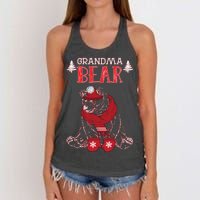 Grandma Bear Christmas Santa Family Matching Pajamas Women's Knotted Racerback Tank