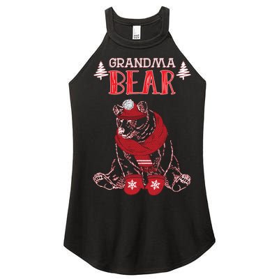 Grandma Bear Christmas Santa Family Matching Pajamas Women’s Perfect Tri Rocker Tank