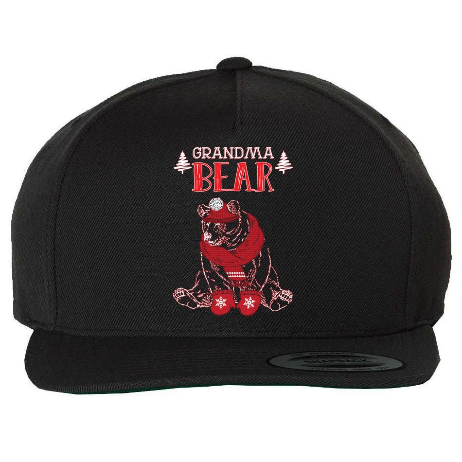 Grandma Bear Christmas Santa Family Matching Pajamas Wool Snapback Cap